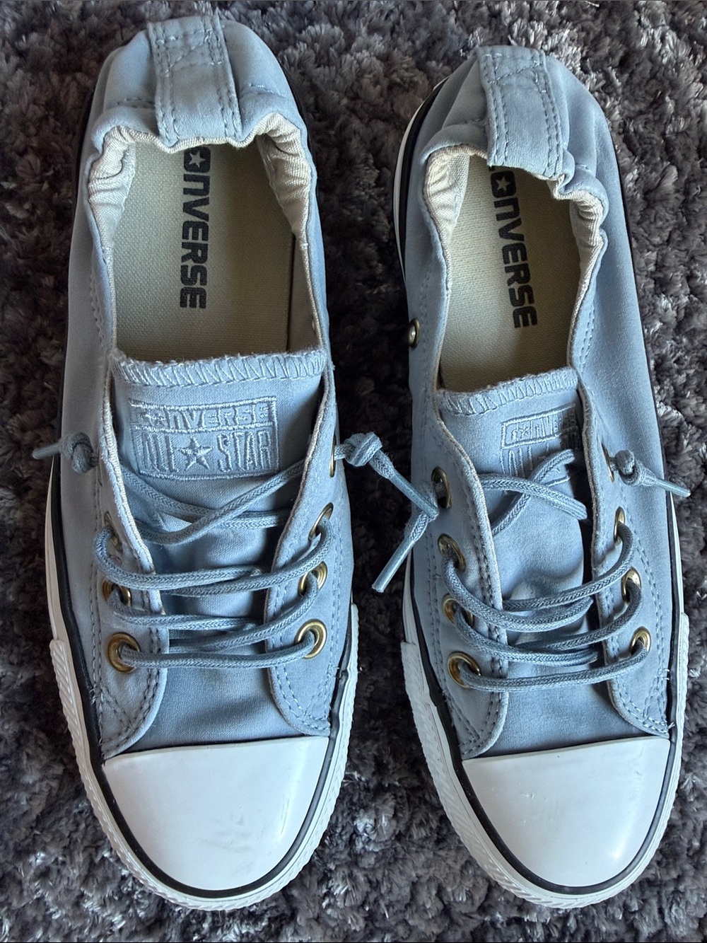 Converse Shoreline Light Blue Slip-on Sneakers, Worn twice